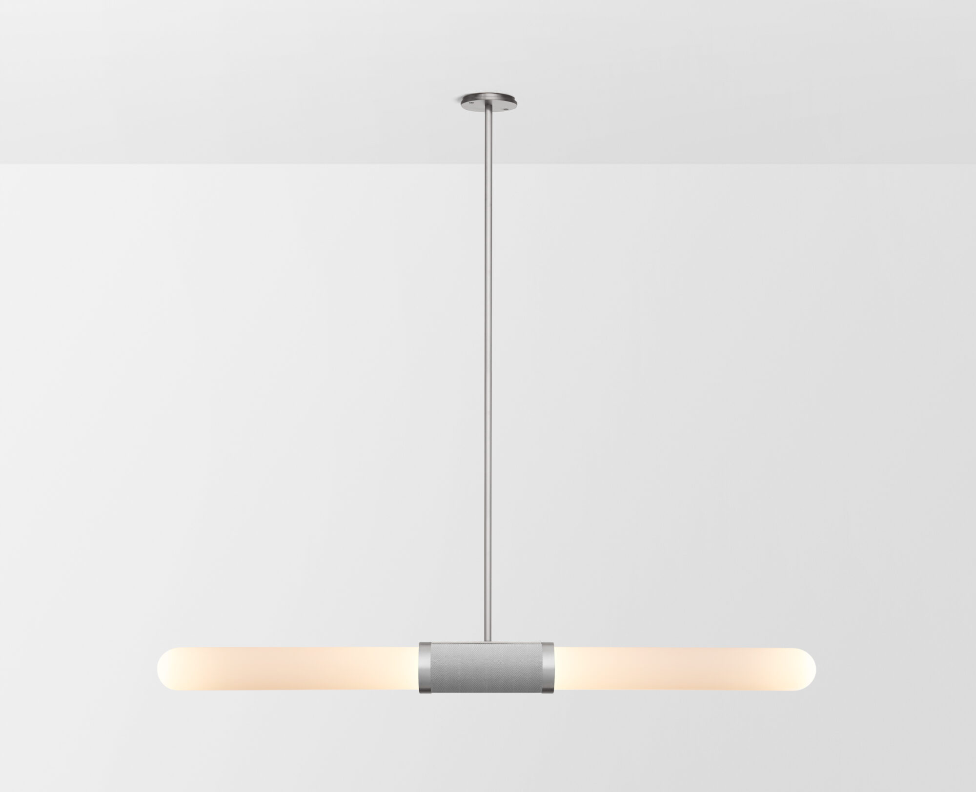 Articolo Studios Luxury Lighting Scandal Short Pendant in Satin Nickel with Silver Mesh Inlay