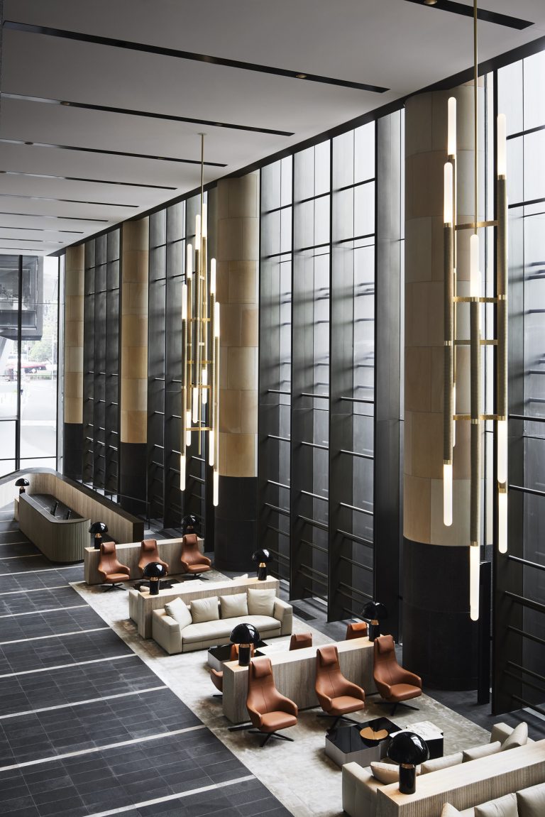 Articolo Studios Custom Bespoke Lighting for Parramatta Square Hotel Lobby