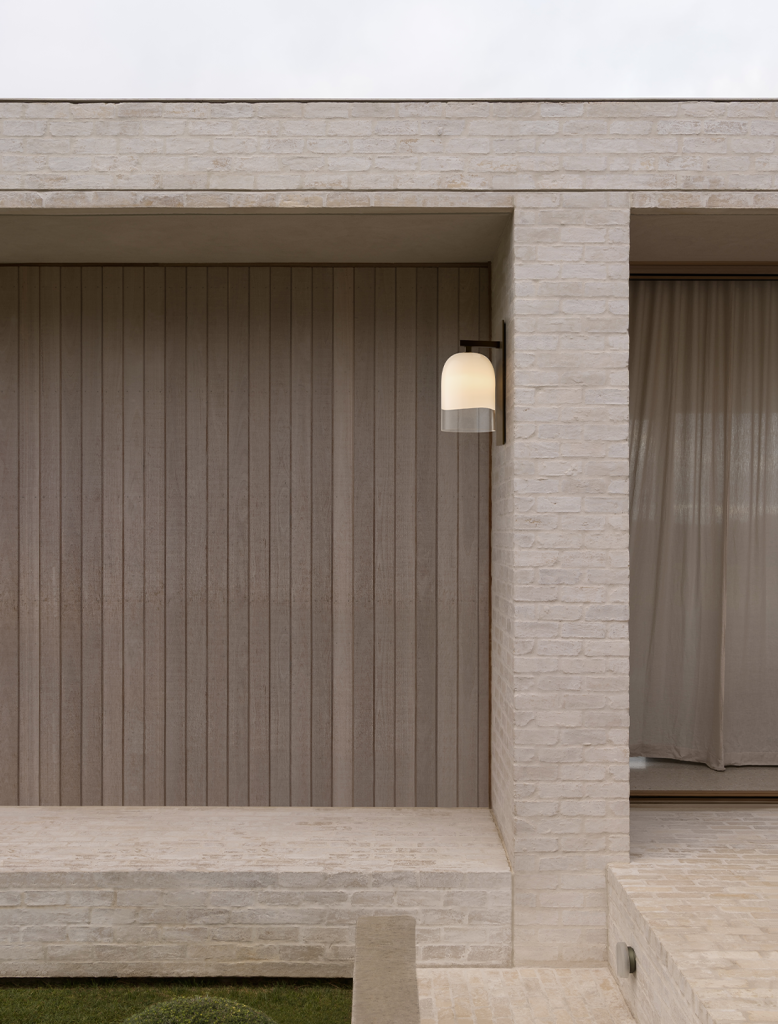 Articolo Studios Luxury Lighting Moni Exterior Wall Sconce and Occhi Maxi Wall Sconce in Cape Schanck Residence