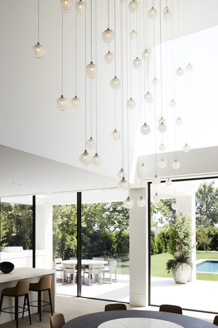 Articolo Studios Custom Fizi Ball Multi Drop Pendant Lighting Installation Bespoke Design