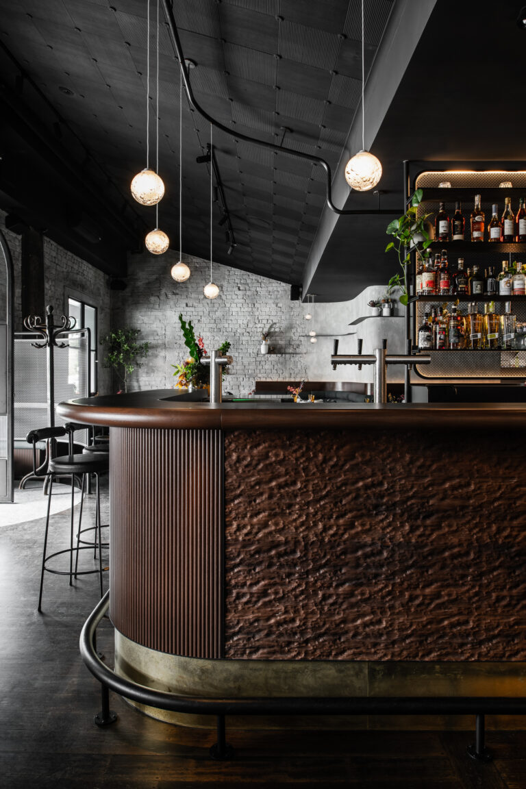 Articolo Studios Custom Fizi Multi Drop Pendant Bespoke Design Bronze Installation Lighting Design