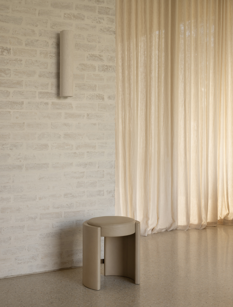Articolo Studios Luxury Furniture Cuff Stool and 12:40 Black Shade in Cape Schanck Residence
