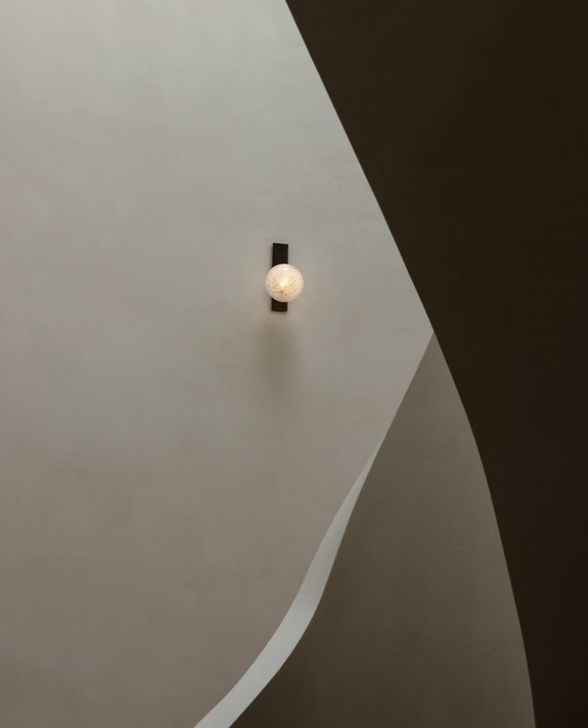 Articolo Studios Luxury Lighting Fizi on Flat Wall Sconce in stairwell of Balwyn House by Wall Architects
