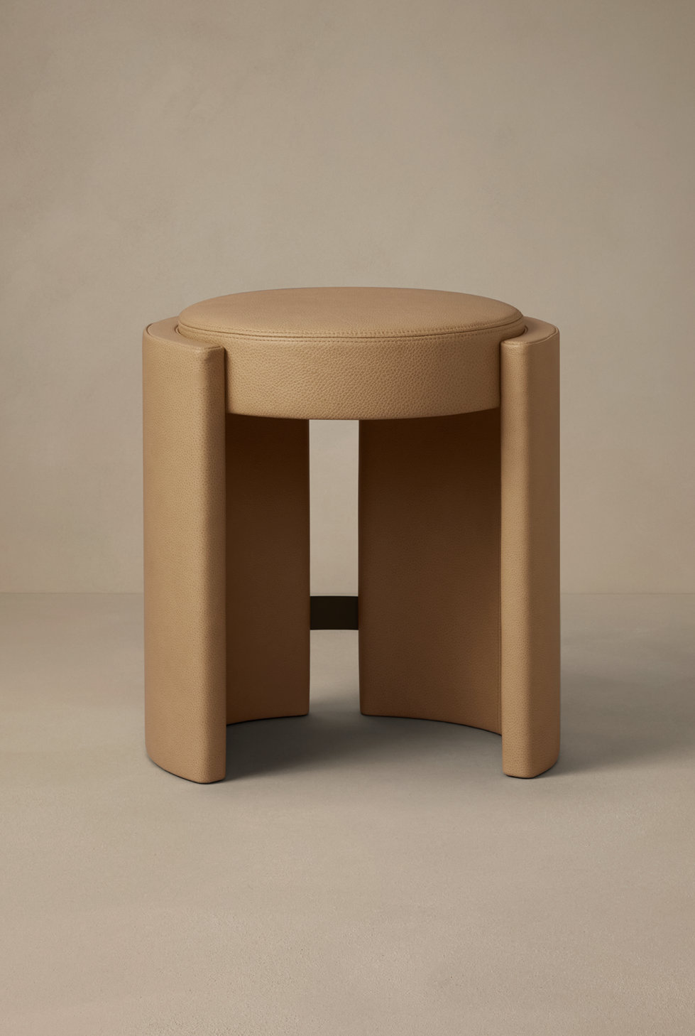 Articolo Studios Luxury Furniture Cuff Stool in Nougat Leather