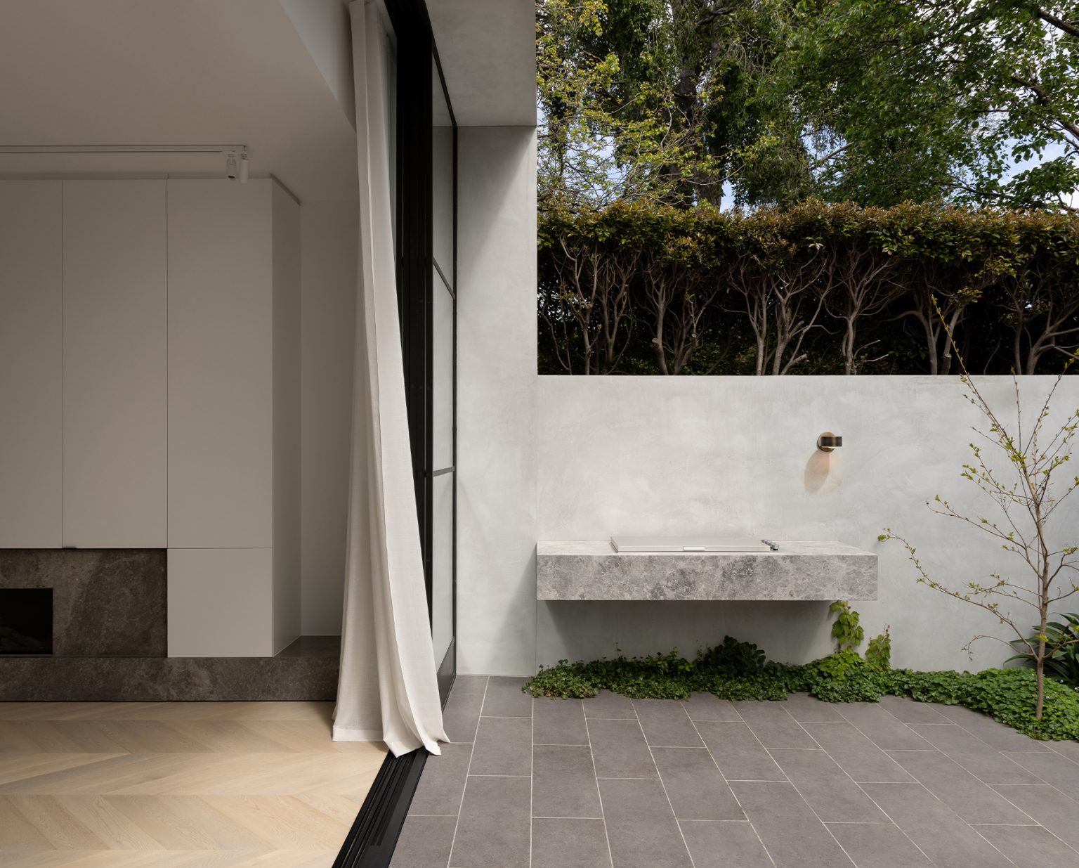 Articolo Studios Luxury Lighting Exterior Occhi Fixed Wall Sconce in Courtyard Area