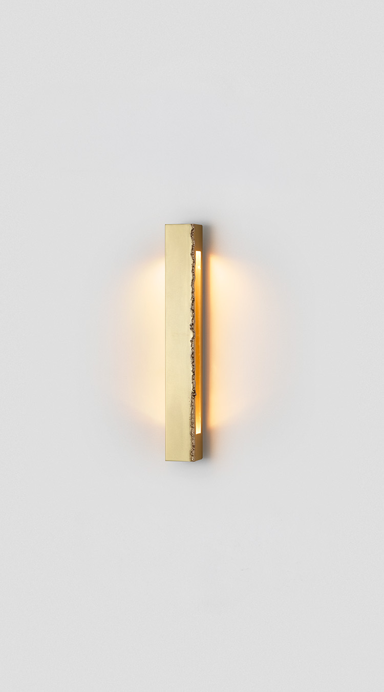 Articolo Studios Luxury Lighting Seam Mini Wall Sconce in Brass