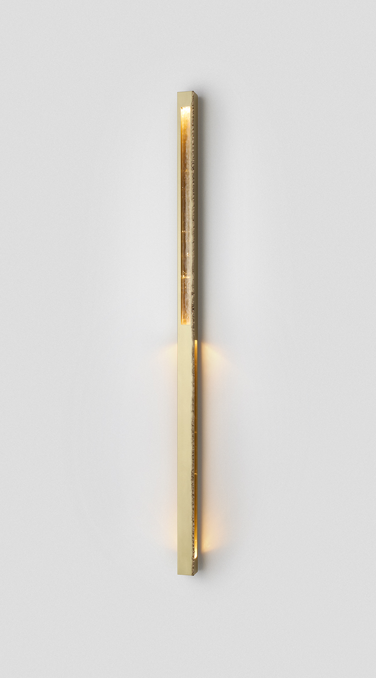 Articolo Studios Luxury Lighting Seam Stack Extra Large Wall Sconce in Brass