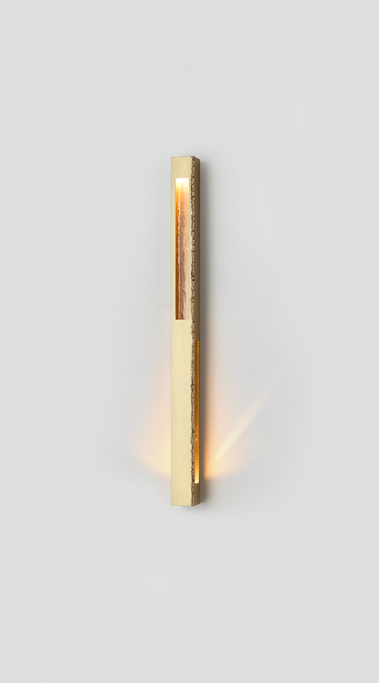 Articolo Studios Luxury Lighting Seam Stack Large Wall Sconce in Brass
