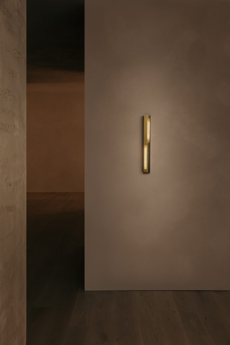 Articolo Studios Luxury Lighting Seam Mirror Large Wall Sconce in Stainless and Brass